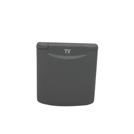Toma 220v/16a-12v-tv-sat con tapa gris