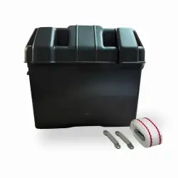 Caixa porta-bateria preta 312x270x225 mm