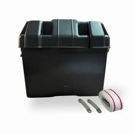 Caixa porta-bateria preta 312x270x225 mm