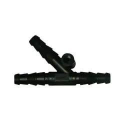 Raccord plastique "y" pour tuyaux souples 10-12mm (avec support pour fixation)