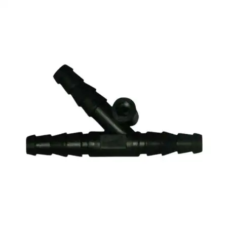 Raccord plastique "y" pour tuyaux souples 10-12mm (avec support pour fixation)