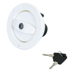 Toma exterior agua Ø35 blanca con tapon