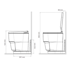 Clesana WC Seco C1 con instalación en L  - A precio de Mayorista