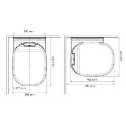 Clesana dry toilet with installation profile in l