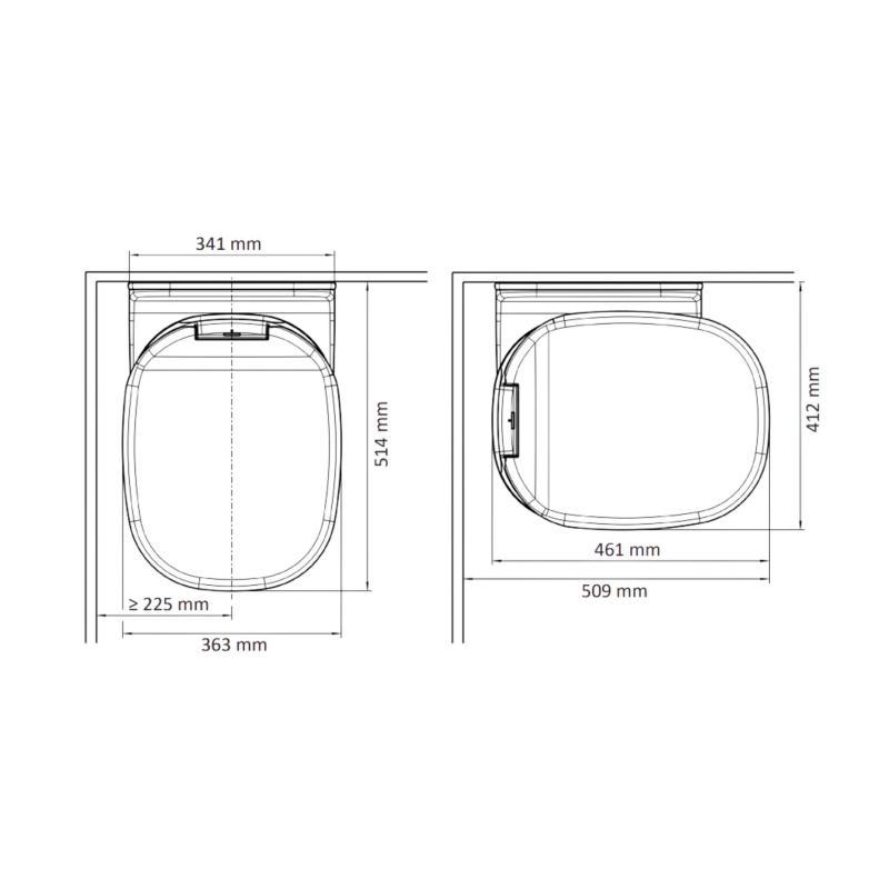Clesana dry toilet with installation profile in l