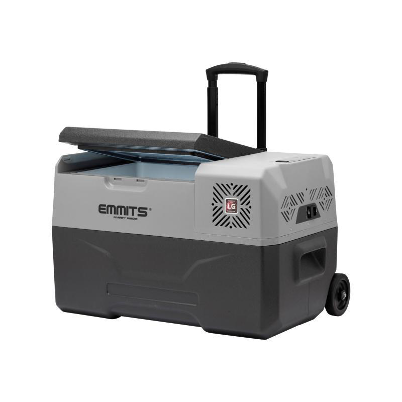 Nevera emmits 30l.comp. lg c. ruedas y asa transporte 12,24/220v