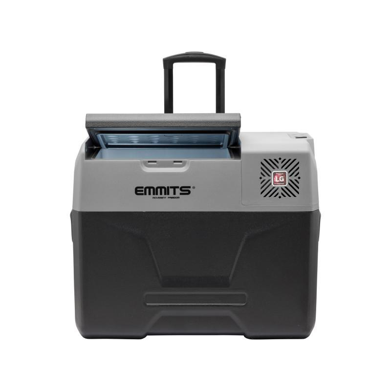 Gibt Kühlschrank 40 l aus. LG C-Kompressor. Räder und Transportgriff 12,24/220 V