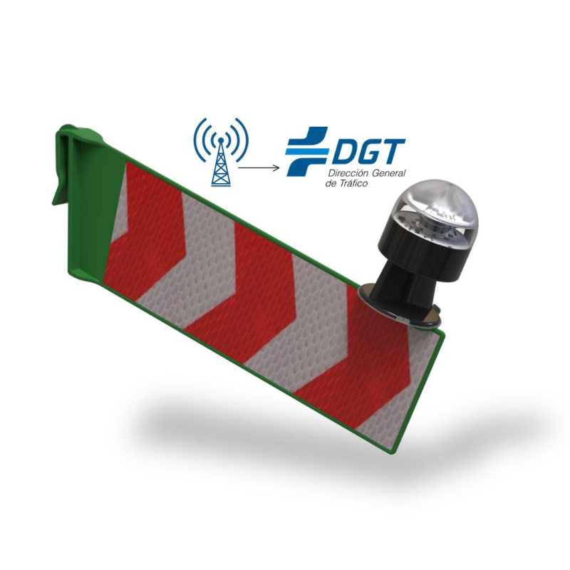 Baliza v16 homologada conexiÓn con dgt led one + soporte ventana