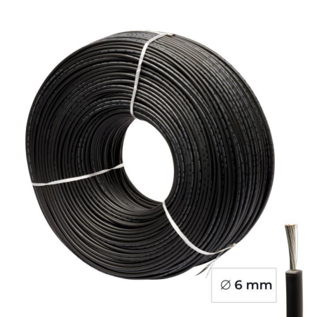 Cable negro Ø 6mm (por metros)
