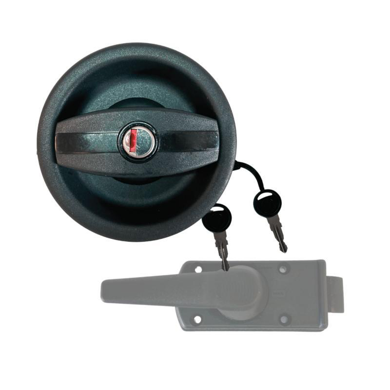 Cerradura puerta redonda negra Ø93 mm apertura derecha