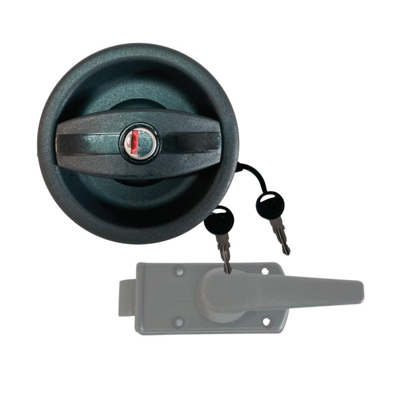 Cerradura puerta redonda negra Ø93 mm apertura izquierda