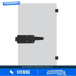 Cerradura puerta redonda negra Ø93 mm apertura izquierda