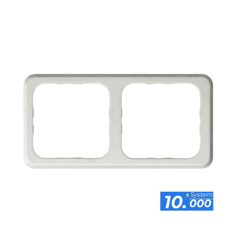 Cadre double pour prises gris