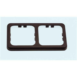 Cadre double pour prises marron
