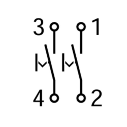 Interruptor unipolar doble - 2 circuitos independientes 10a