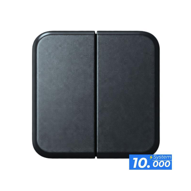 Pulsador doble interruptor negro (sistema 10.000)