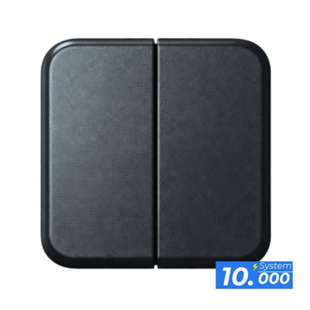 Pulsador doble interruptor negro (sistema 10.000)