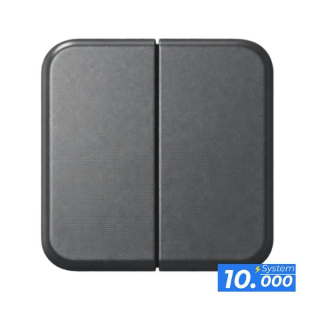Pulsador doble interruptor gris oscuro (sistema 10.000)
