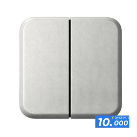 Pulsador doble interruptor gris (sistema 10.000)