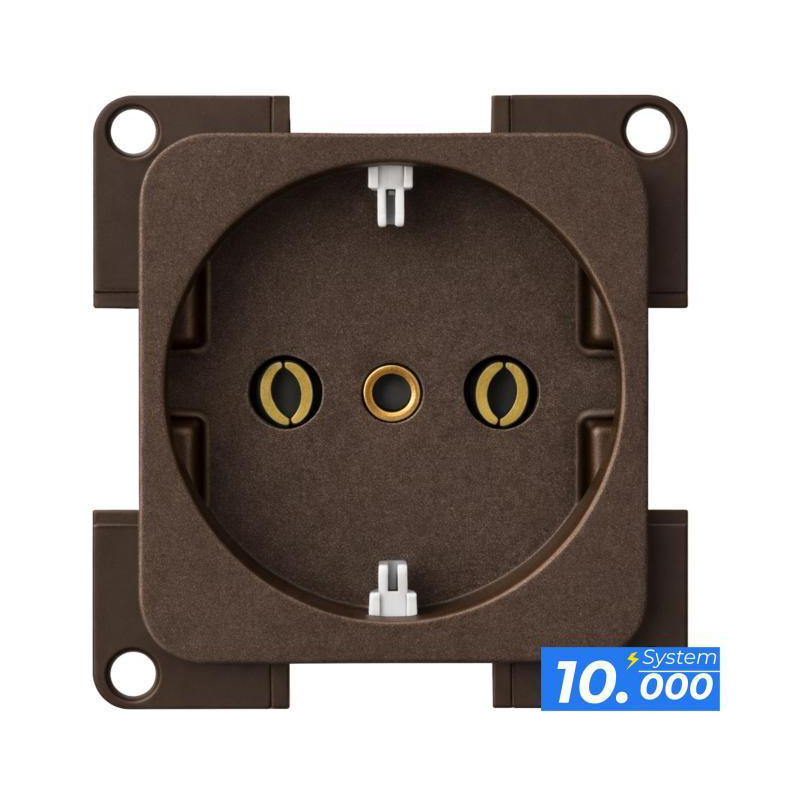 Enchufe 220v marron (serie 10.000)