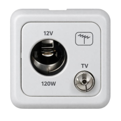 Prise allume-cigare + antenne 12v gris