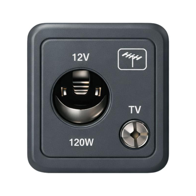 Prise allume-cigare + antenne 12v gris foncÉ