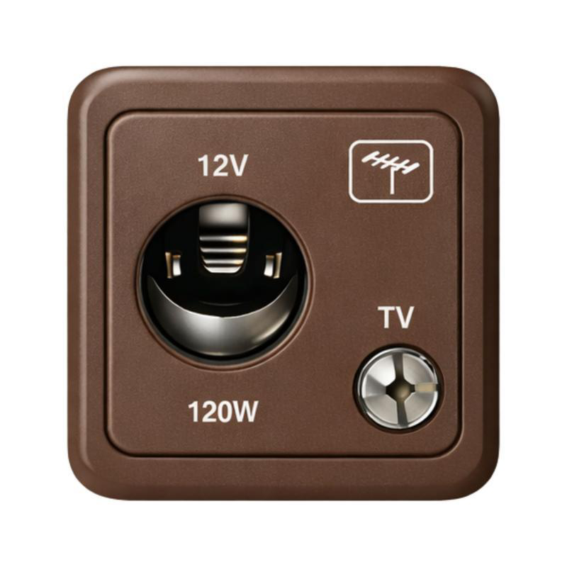 Enchufe 12v coche+antena marron