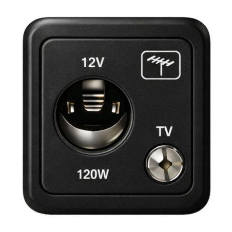 Enchufe 12v coche + antena negro