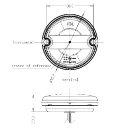 Piloto luz de freno / posiciÓn 12 v lente rojo (Ø 95 mm)