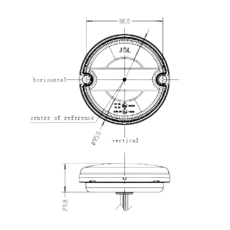 Piloto intermitente 12 v lente Ámbar (Ø 95 mm)
