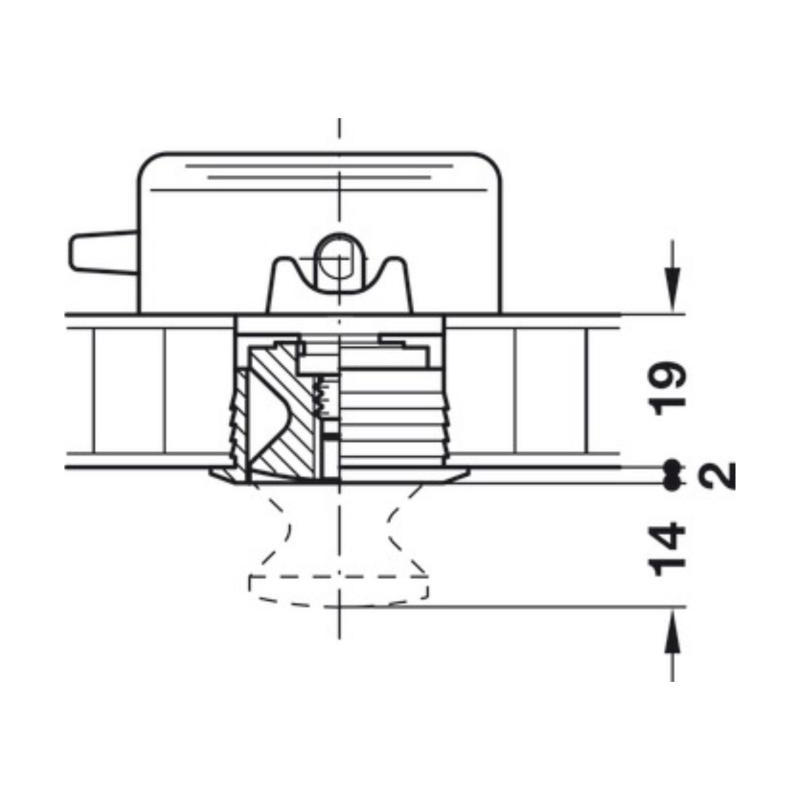 Anillo niquel mate botÓn pulsador Ø23 mm tablero 19 mm