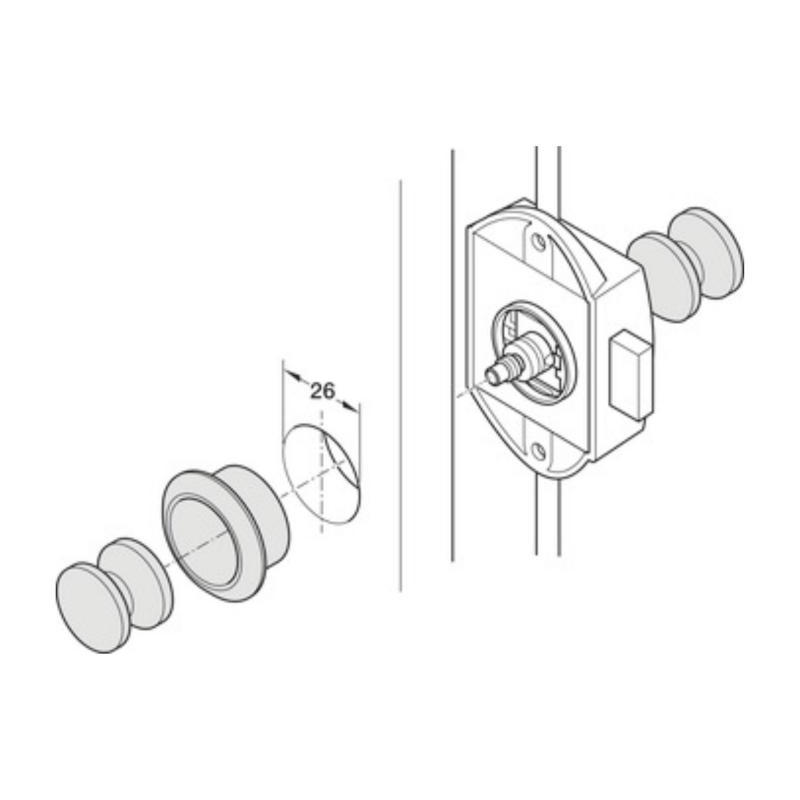 Anillo niquel mate botÓn pulsador Ø23 mm tablero 19 mm