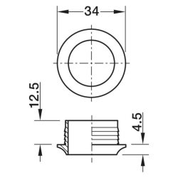 Anillo blanco botÓn pulsador Ø23 mm tablero 16 mm