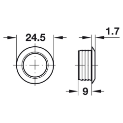Rosette mini nickelfarbe matt