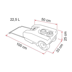 Roll tank 23l agua limpia