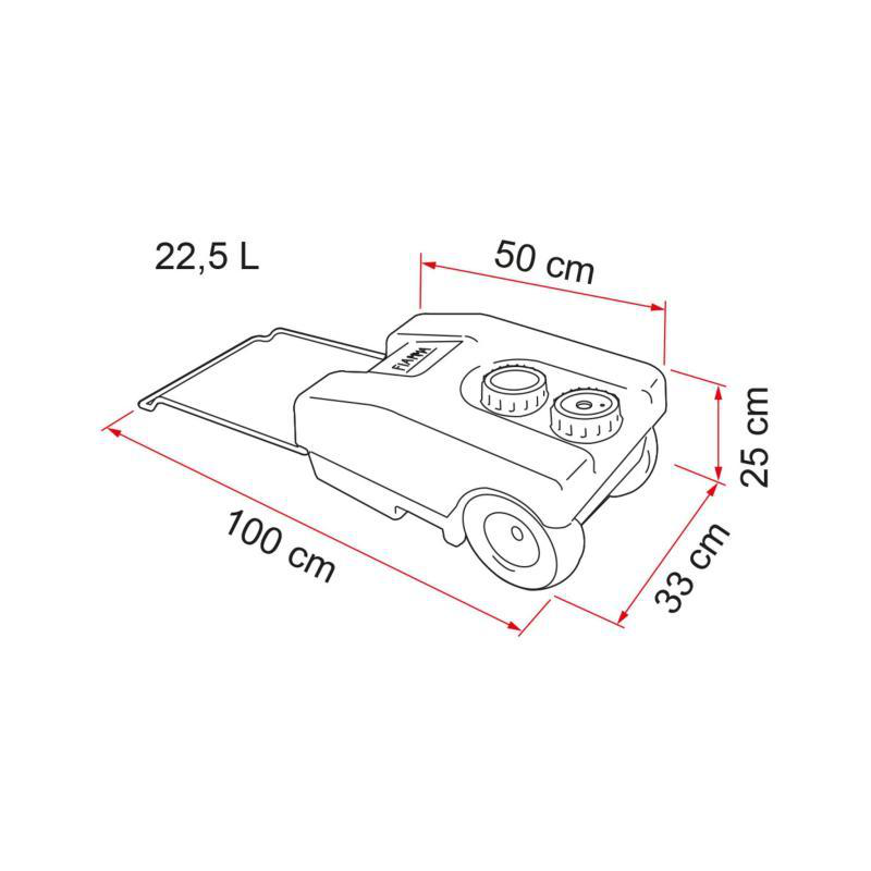 Roll tank 23l agua limpia