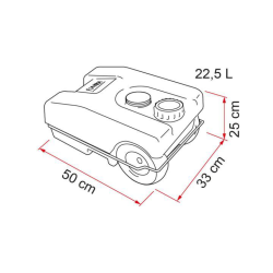 Roll tank 23l 23w agua sucia