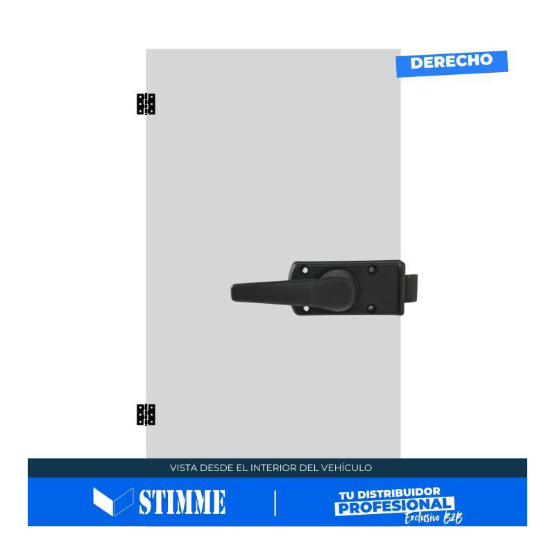 Cerradura puerta redonda negra Ø93 mm apertura derecha
