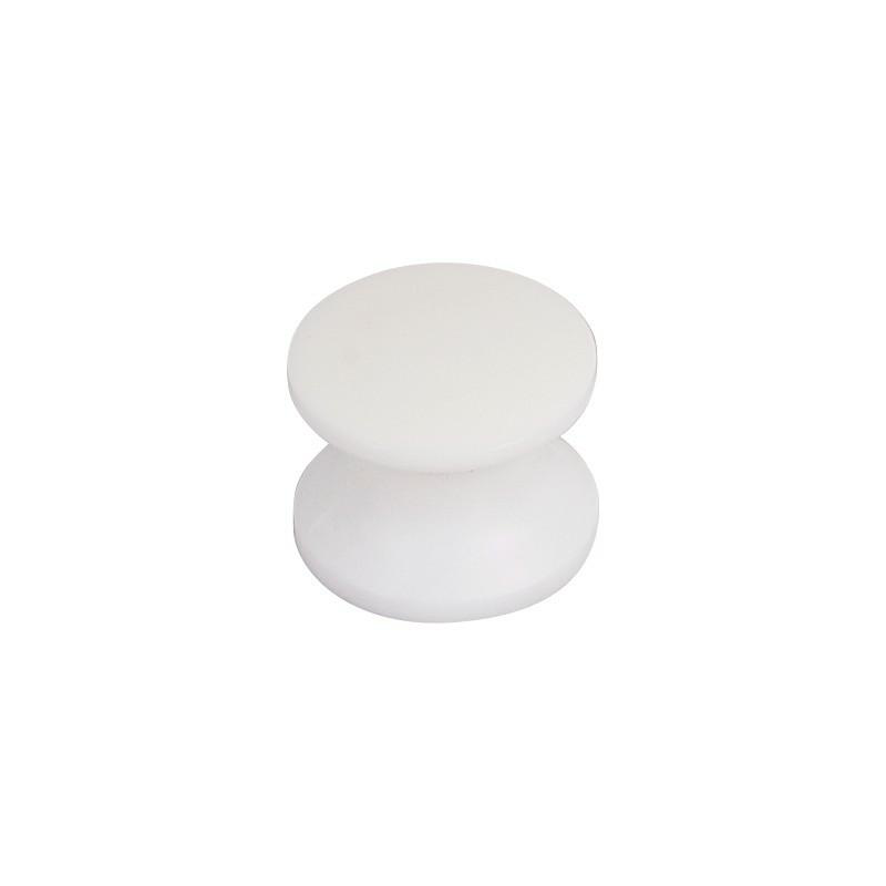White threaded button