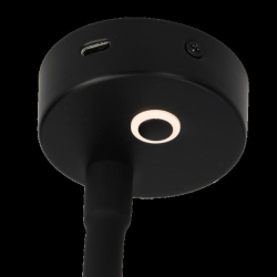 Foco de superficie flexible negro 190mm de intensidad regulable con usb-c 12v 4.000k 120lm