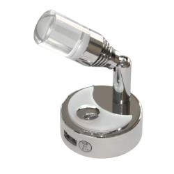 Refletor led cromado 12v 70 lm usb touch