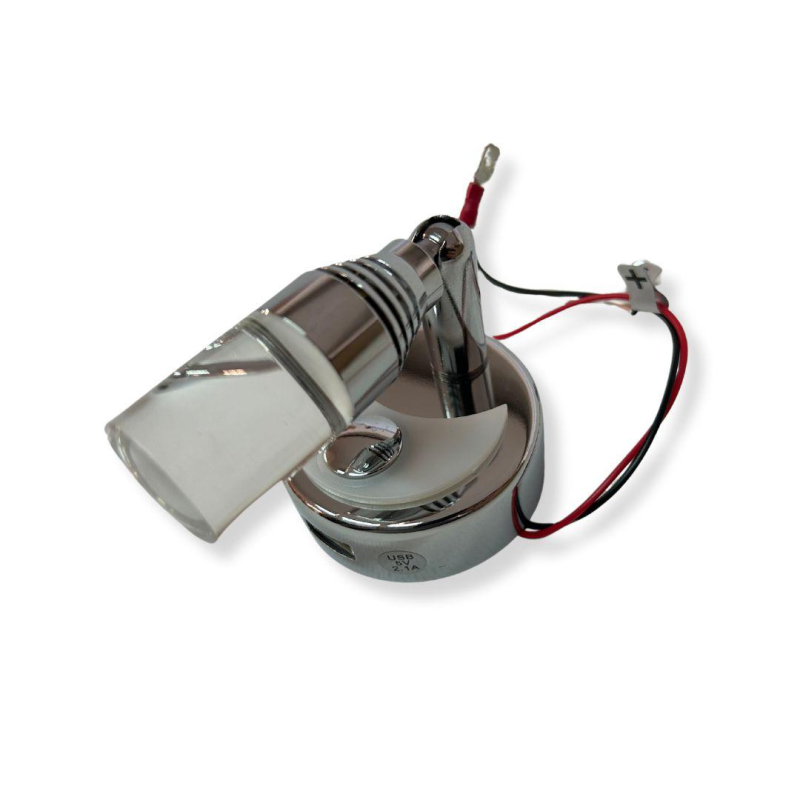 Refletor led cromado 12v 70 lm usb touch