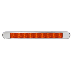 Piloto intermitente barra 12/24 v plÁstico cromado lente Ámbar (260 x 25 x 12 mm)