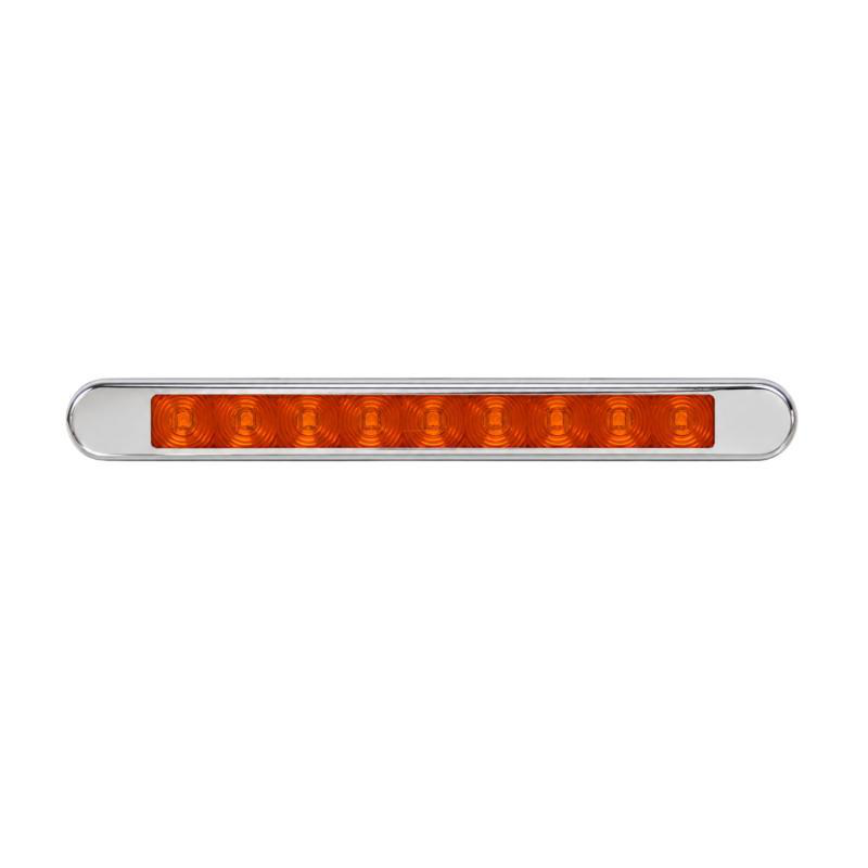Piloto intermitente barra 12/24 v plÁstico cromado lente Ámbar (260 x 25 x 12 mm)