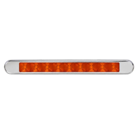 Piloto intermitente barra 12/24 v plÁstico cromado lente Ámbar (260 x 25 x 12 mm)