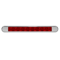 Piloto antiniebla trasero barra 12/24 v plÁstico cromado lente rojo (260 x 25 x 12 mm)
