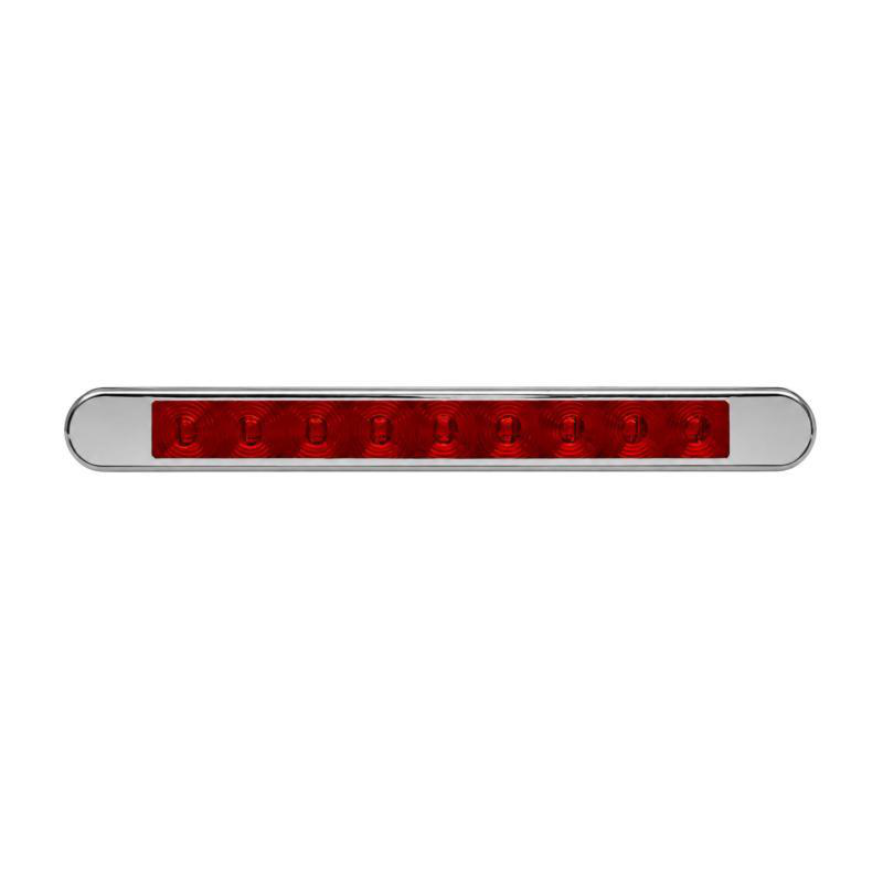Piloto antiniebla trasero barra 12/24 v plÁstico cromado lente rojo (260 x 25 x 12 mm)