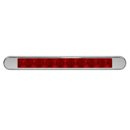Piloto antiniebla trasero barra 12/24 v plÁstico cromado lente rojo (260 x 25 x 12 mm)