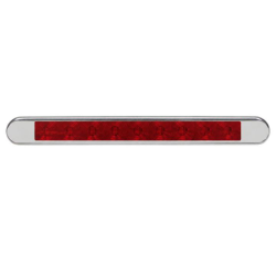 Piloto luz de freno / posiciÓn barra 12/24 v plÁstico cromado lente rojo (260 x 25 x 12 mm)