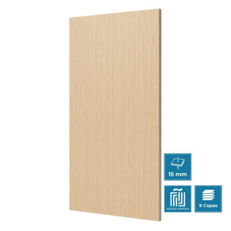 Tablero de madera hpl 15mm cÁndara (2440 x 1220 mm)